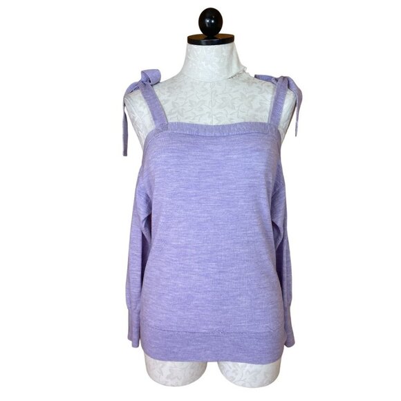 J Crew Tops - J Crew Pullover Top Long Sleeve Heathered Purple Merino Wool Knit Size XS